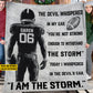 Personalized Football Boy Fleece Blanket, I Am The Storm Woven Blanket, Cool Sherpa Blanket Gift For Football Lovers