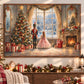 Christmas Nutcracker Canvas Painting, Clara And Toy Soldier By Christmas Tree Wall Art Decor, Xmas Poster Gift For Nutcracker Lover