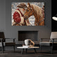 Christmas Cowboy American Quarter Horse Canvas Painting, Western Santa Hugging Palomino Horse Wall Art Decor, Xmas Poster Gift For Equestrian Horse Lover