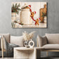 Christmas Gingerbread Canvas Painting, Gingerbread Cookies Climbing Cookie Jar Wall Art Decor, Xmas Poster Gift For Gingerbread Lover