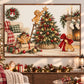 Christmas Gingerbread Canvas Painting, Cute Gingerbread Men Decorating Christmas Tree Wall Art Decor, Xmas Poster Gift For Gingerbread Lover