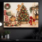 Christmas Gingerbread Canvas Painting, Cute Gingerbread Men Decorating Christmas Tree Wall Art Decor, Xmas Poster Gift For Gingerbread Lover