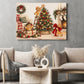 Christmas Gingerbread Canvas Painting, Cute Gingerbread Men Decorating Christmas Tree Wall Art Decor, Xmas Poster Gift For Gingerbread Lover