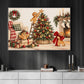 Christmas Gingerbread Canvas Painting, Cute Gingerbread Men Decorating Christmas Tree Wall Art Decor, Xmas Poster Gift For Gingerbread Lover