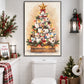 Funny Christmas Toilet Paper Tree Canvas Painting, Festive Toilet Rolls With Colorful Lights Bathroom Wall Art Decor, Xmas Restroom Poster Gift