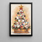 Funny Christmas Toilet Paper Tree Canvas Painting, Festive Toilet Rolls With Colorful Lights Bathroom Wall Art Decor, Xmas Restroom Poster Gift