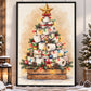 Funny Christmas Toilet Paper Tree Canvas Painting, Festive Toilet Rolls With Colorful Lights Bathroom Wall Art Decor, Xmas Restroom Poster Gift
