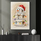 Funny Christmas Toilet Paper Snowman Canvas Painting, Cute Snowman Made Of Toilet Rolls Bathroom Wall Art Decor, Xmas Restroom Poster Gift For Snowman Lover