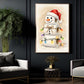 Funny Christmas Toilet Paper Snowman Canvas Painting, Cute Snowman Made Of Toilet Rolls Bathroom Wall Art Decor, Xmas Restroom Poster Gift For Snowman Lover