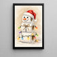 Funny Christmas Toilet Paper Snowman Canvas Painting, Cute Snowman Made Of Toilet Rolls Bathroom Wall Art Decor, Xmas Restroom Poster Gift For Snowman Lover