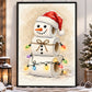Funny Christmas Toilet Paper Snowman Canvas Painting, Cute Snowman Made Of Toilet Rolls Bathroom Wall Art Decor, Xmas Restroom Poster Gift For Snowman Lover
