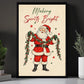 Christmas Quote Santa Claus Canvas Painting, Making Spirits Bright Wall Art Decor, Xmas Poster Gift To Decor House Or Office
