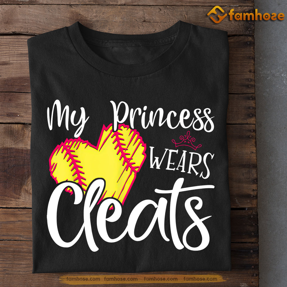 Softball T-shirt, My Princess Wears Cleats, Gift For Softball Lovers, Softball Tees