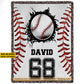 Personalized Baseball Fleece Blanket, Hit A Home Run Sport Woven Blanket, Cool Sherpa Blanket Gift For Baseball Lovers