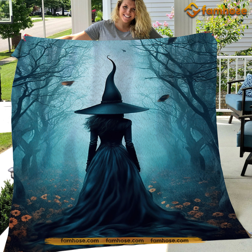 Witch Blanket, The Witch Twilight Dark Forest Vintage Gothic Spooky Fleece Blanket - Sherpa Blanket Gift For Halloween