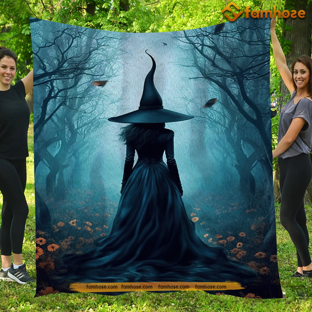 Witch Blanket, The Witch Twilight Dark Forest Vintage Gothic Spooky Fleece Blanket - Sherpa Blanket Gift For Halloween