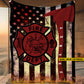 Personalized Firefighter Fleece Blanket, Honor the Brave Woven Blanket, Cozy Sherpa Blanket Gift For Firefighter Lovers