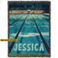 Personalized Swimming Fleece Blanket, Warm Memories Of The Pool Woven Blanket, Cool Sherpa Blanket Gift For Swimming Lovers
