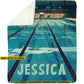 Personalized Swimming Fleece Blanket, Warm Memories Of The Pool Woven Blanket, Cool Sherpa Blanket Gift For Swimming Lovers