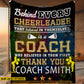 Personalized Cheerleading Coach Fleece Blanket, Behind Every Great Cheerleader Is A Great Coach Woven Blanket, Cool Sherpa Blanket Gift For Cheerleading Coach