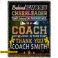 Personalized Cheerleading Coach Fleece Blanket, Behind Every Great Cheerleader Is A Great Coach Woven Blanket, Cool Sherpa Blanket Gift For Cheerleading Coach