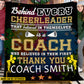 Personalized Cheerleading Coach Fleece Blanket, Behind Every Great Cheerleader Is A Great Coach Woven Blanket, Cool Sherpa Blanket Gift For Cheerleading Coach