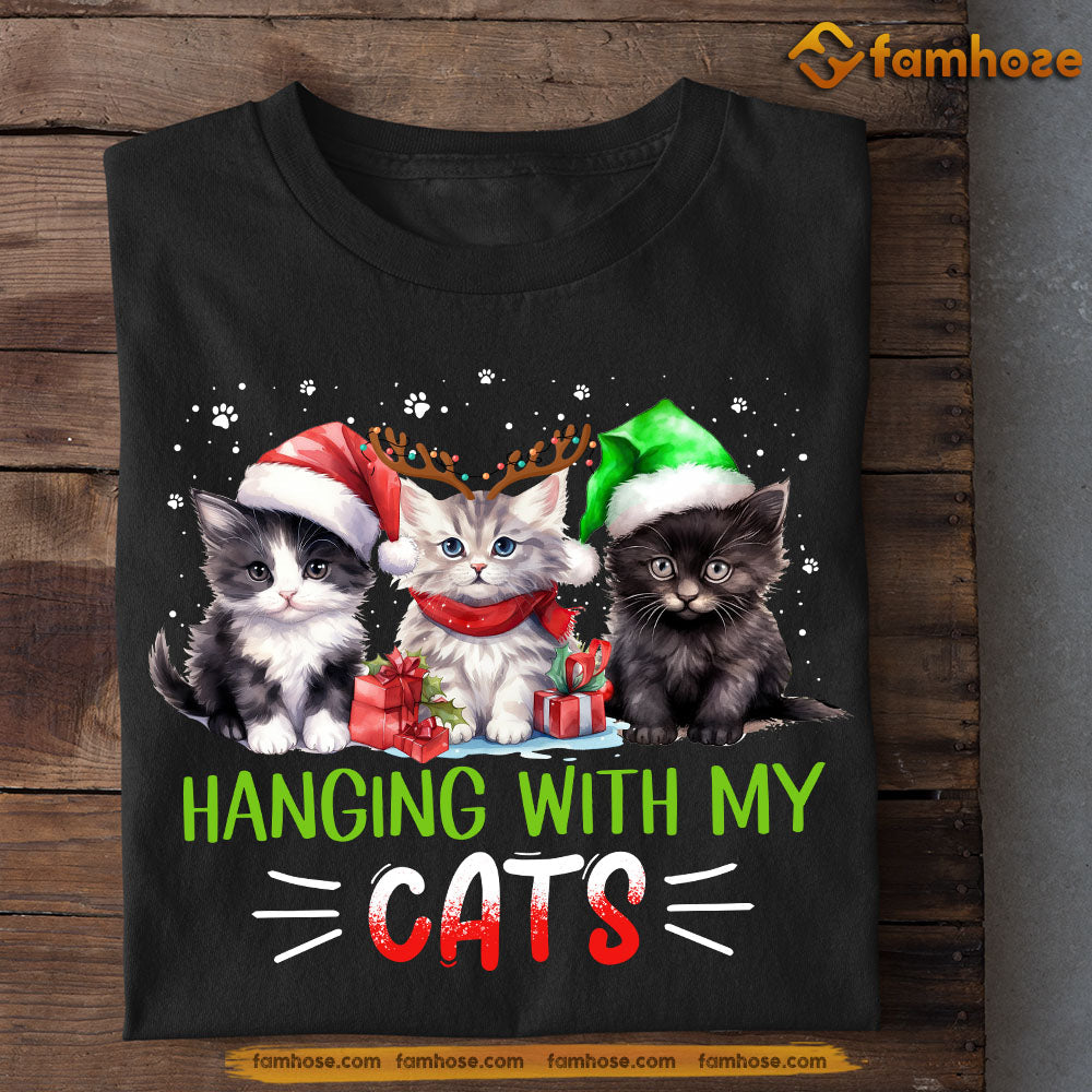 Baby Cat Christmas T-shirt, Hanging With My Cats, Gift For Cat Lovers, Cat Tees, Cat Owners