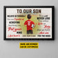 Personalized Motivational Soccer Kid Canvas Painting, To Our Son Sport Wall Art Decor, Poster Gift For Soccer Boys From Parent