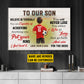 Personalized Motivational Soccer Kid Canvas Painting, To Our Son Sport Wall Art Decor, Poster Gift For Soccer Boys From Parent