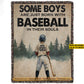 Personalized Baseball Fleece Blanket, Baseball In Their Souls Sport Woven Blanket, Cool Sherpa Blanket Gift For Baseball Boys, Baseball Kids