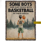 Personalized Basketball Boys Fleece Blanket, Some Boys Born With Basketball In Their Souls Sport Woven Blanket - Sherpa Blanket Gift For Basketball Kids, Basketball Lovers