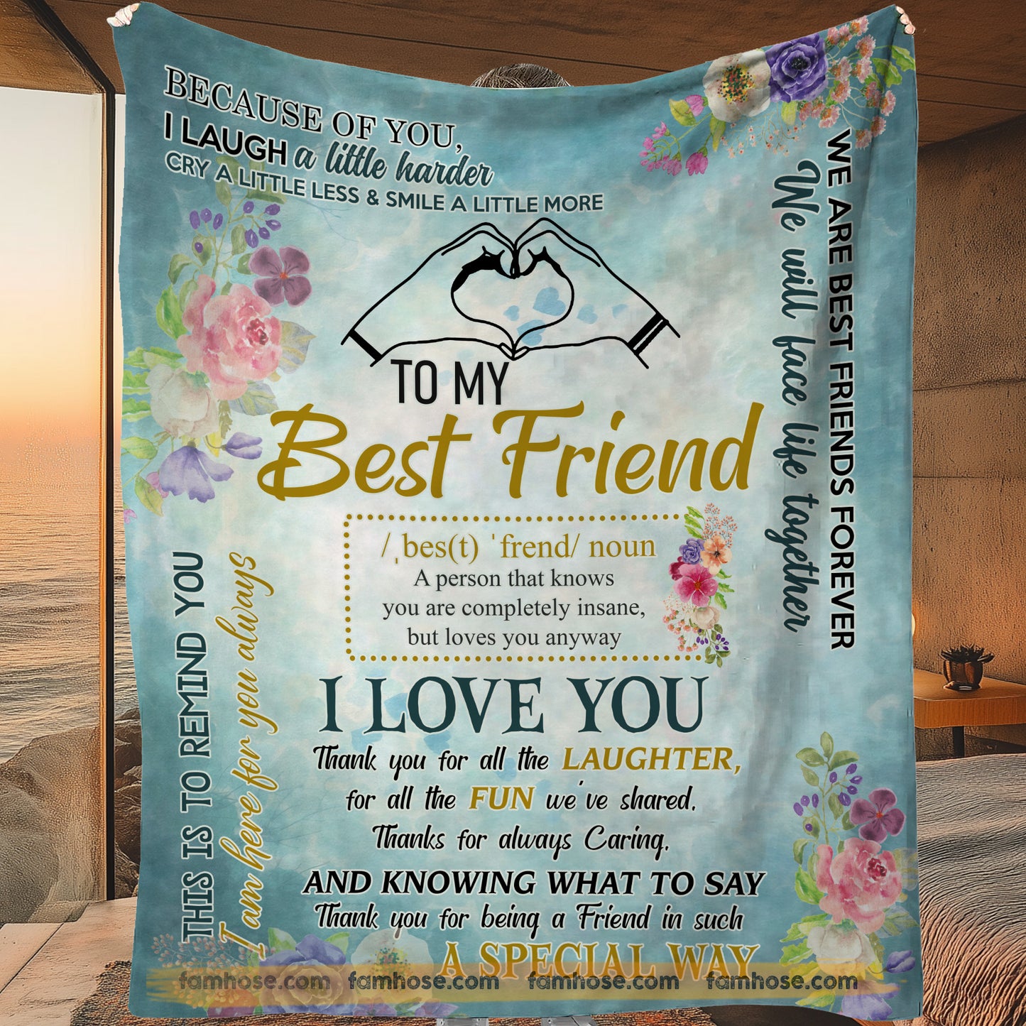 Vintage To My Best Friend Fleece Blanket, We Will Face Life Together Woven Blanket - Sherpa Blanket Gift For Your Best Friend
