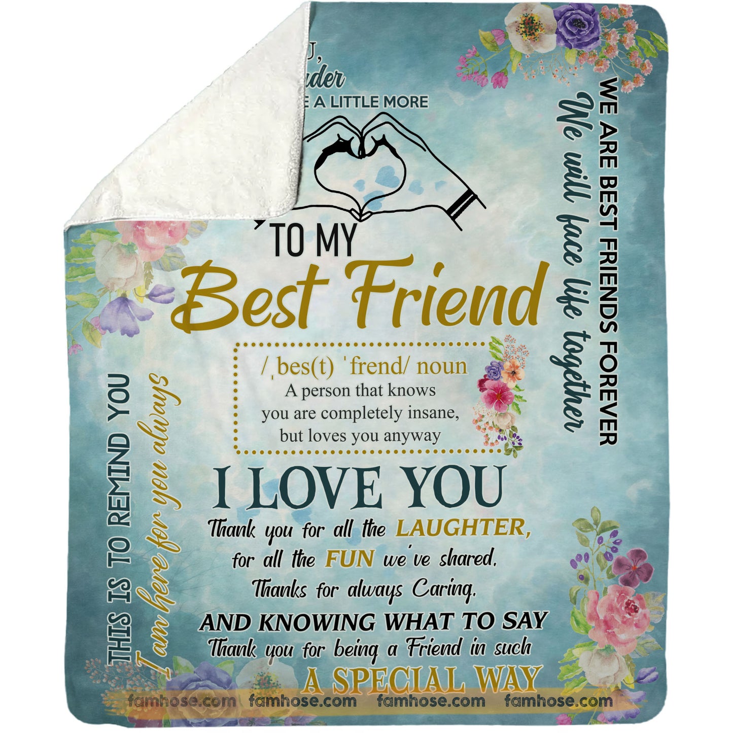 Vintage To My Best Friend Fleece Blanket, We Will Face Life Together Woven Blanket - Sherpa Blanket Gift For Your Best Friend