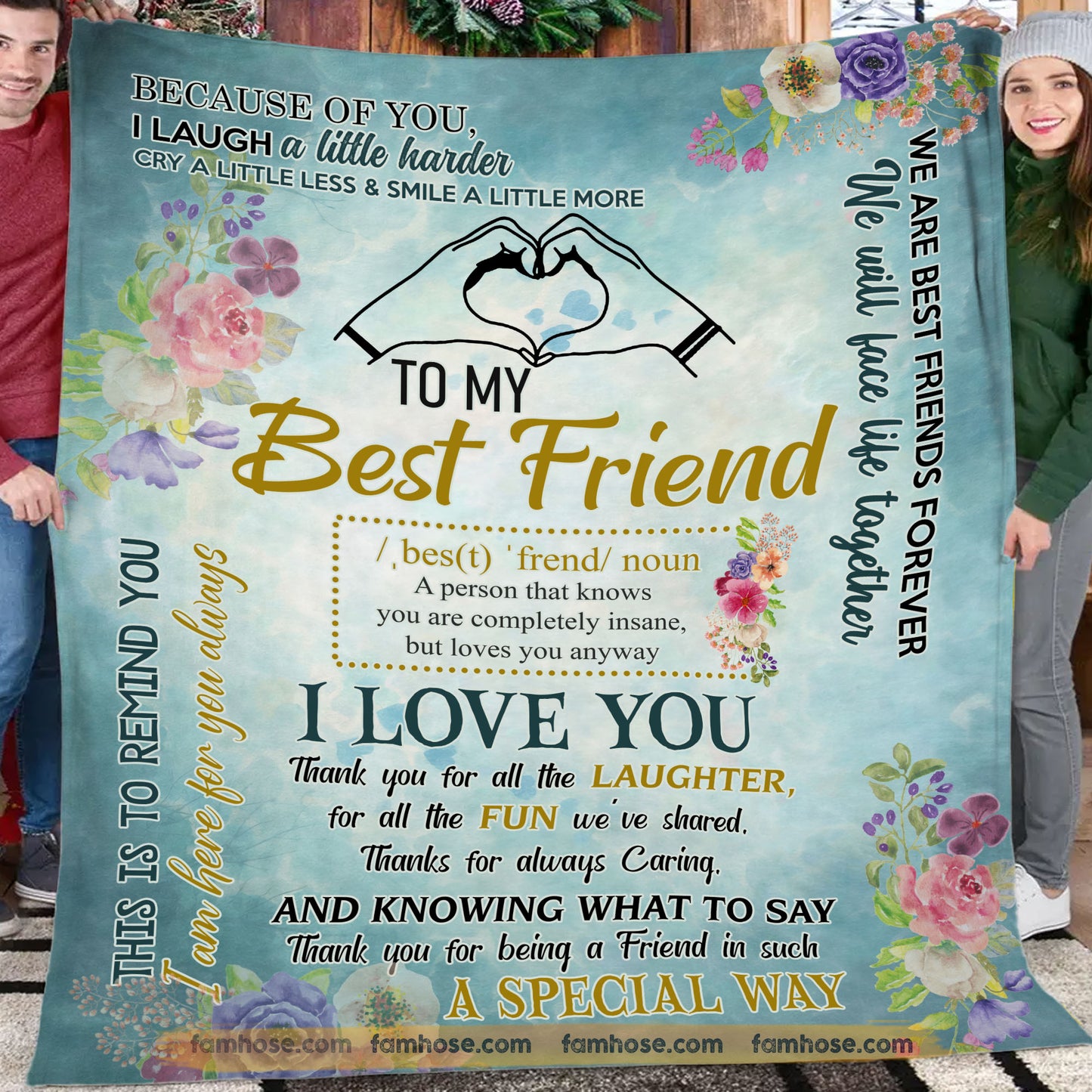 Vintage To My Best Friend Fleece Blanket, We Will Face Life Together Woven Blanket - Sherpa Blanket Gift For Your Best Friend