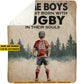 Personalized Rugby Boy Fleece Blanket, Born With Rugby In Their Souls Woven Blanket, Cool Sherpa Blanket Gift For Kids, Rugby Lovers