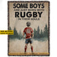 Personalized Rugby Boy Fleece Blanket, Born With Rugby In Their Souls Woven Blanket, Cool Sherpa Blanket Gift For Kids, Rugby Lovers