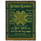 Four-Leaf Clover Fleece Blanket, An Irish Blessing Woven Blanket, Sherpa Blanket St Patrick's Day Gift For For Irish Lover