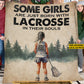 Personalized Lacrosse Girls Fleece Blanket, Some Girls Born With Lacrosse In Their Souls Sport Woven Blanket - Sherpa Blanket Gift For Lacrosse Kids, Lacrosse Lovers