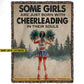 Personalized Cheerleading Girl Fleece Blanket, Born With Cheerleading In Their Souls Woven Blanket, Cool Sherpa Blanket Gift For Kids, Cheerleading Lovers