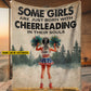 Personalized Cheerleading Girl Fleece Blanket, Born With Cheerleading In Their Souls Woven Blanket, Cool Sherpa Blanket Gift For Kids, Cheerleading Lovers