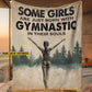 Personalized Gymnastics Girl Fleece Blanket, Born With Gymnastics In Their Souls Woven Blanket, Cool Sherpa Blanket Gift For Kids, Gymnastics Lovers
