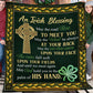 Lucky Shamrock God Fleece Blanket, An Irish Blessing Woven Blanket, Sherpa Blanket St Patrick's Day Gift For For Irish Lover