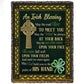 Lucky Shamrock God Fleece Blanket, An Irish Blessing Woven Blanket, Sherpa Blanket St Patrick's Day Gift For For Irish Lover