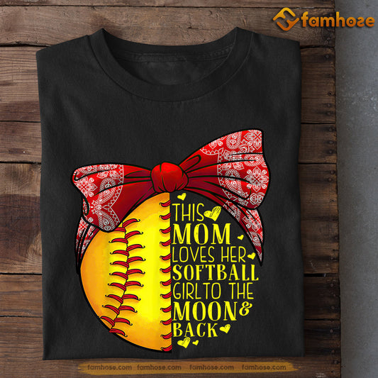 Softball T-shirt, This Mom Loves Her Softball, Gift For Mom, Gift For Softball Lovers, Softball Tees