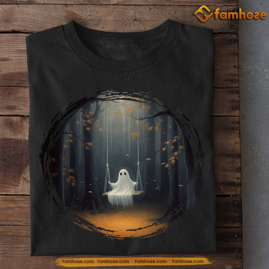 Circle The Ghost Playing On The Swing - Halloween T-shirt, Halloween Costume Gift, Ghost Tees