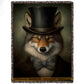 Fox Victorian Fleece Blanket, Gentleman Fox Woven Blanket - Sherpa Blanket Gift For Victorian Animals Lovers