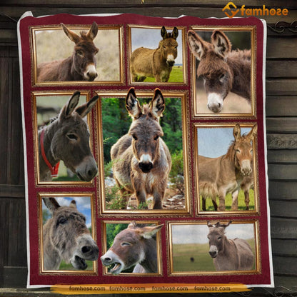 Strong Donkey Blanket, Look At Me Donkey Fleece Blanket - Sherpa Blanket Gift For Donkey Lover