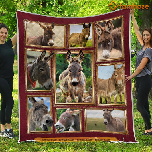 Strong Donkey Blanket, Look At Me Donkey Fleece Blanket - Sherpa Blanket Gift For Donkey Lover