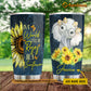 Personalized Elephant Tumbler, In The World Full Of Princesses Be A Sunflower Stainless Steel Tumbler, Tumbler Gifts For Elephant Lovers