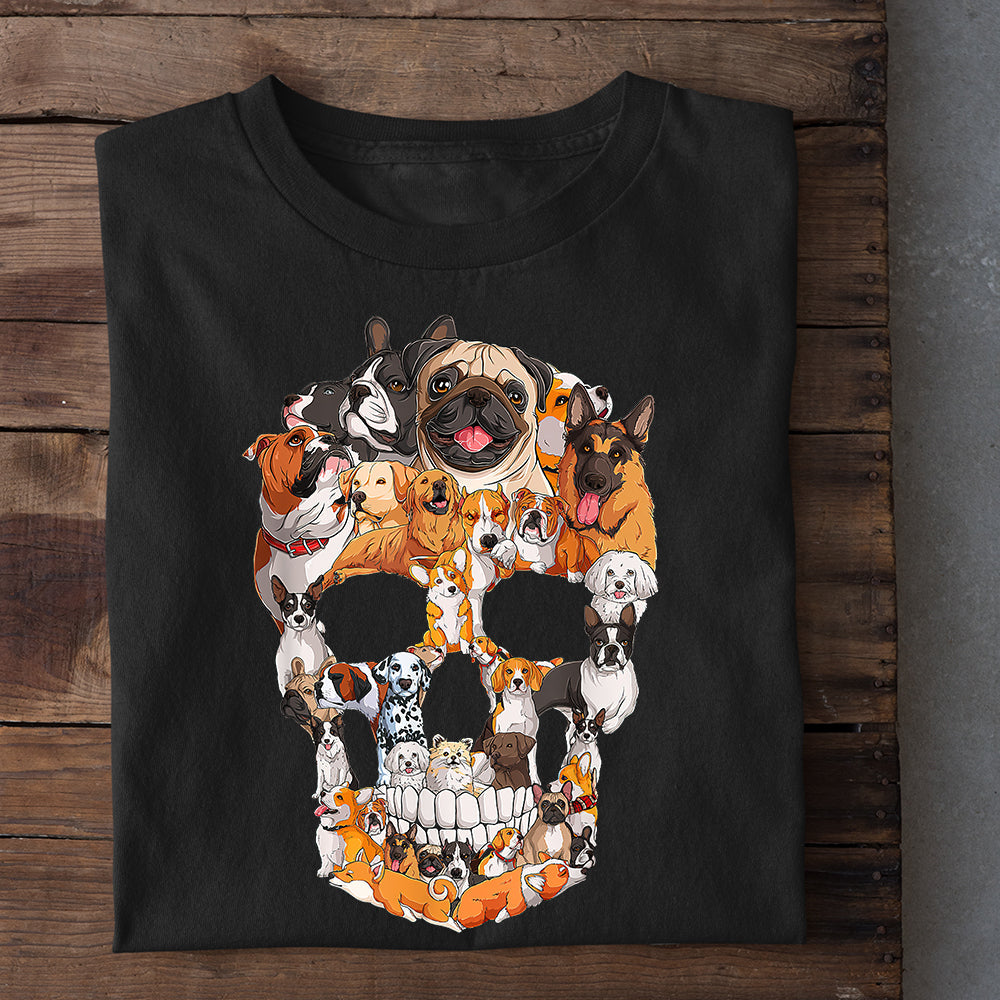 Cool Halloween Dog T-shirt, Dogs Arrange Skulls, Gift For Dog Lovers, Dog Owners, Dog Tees